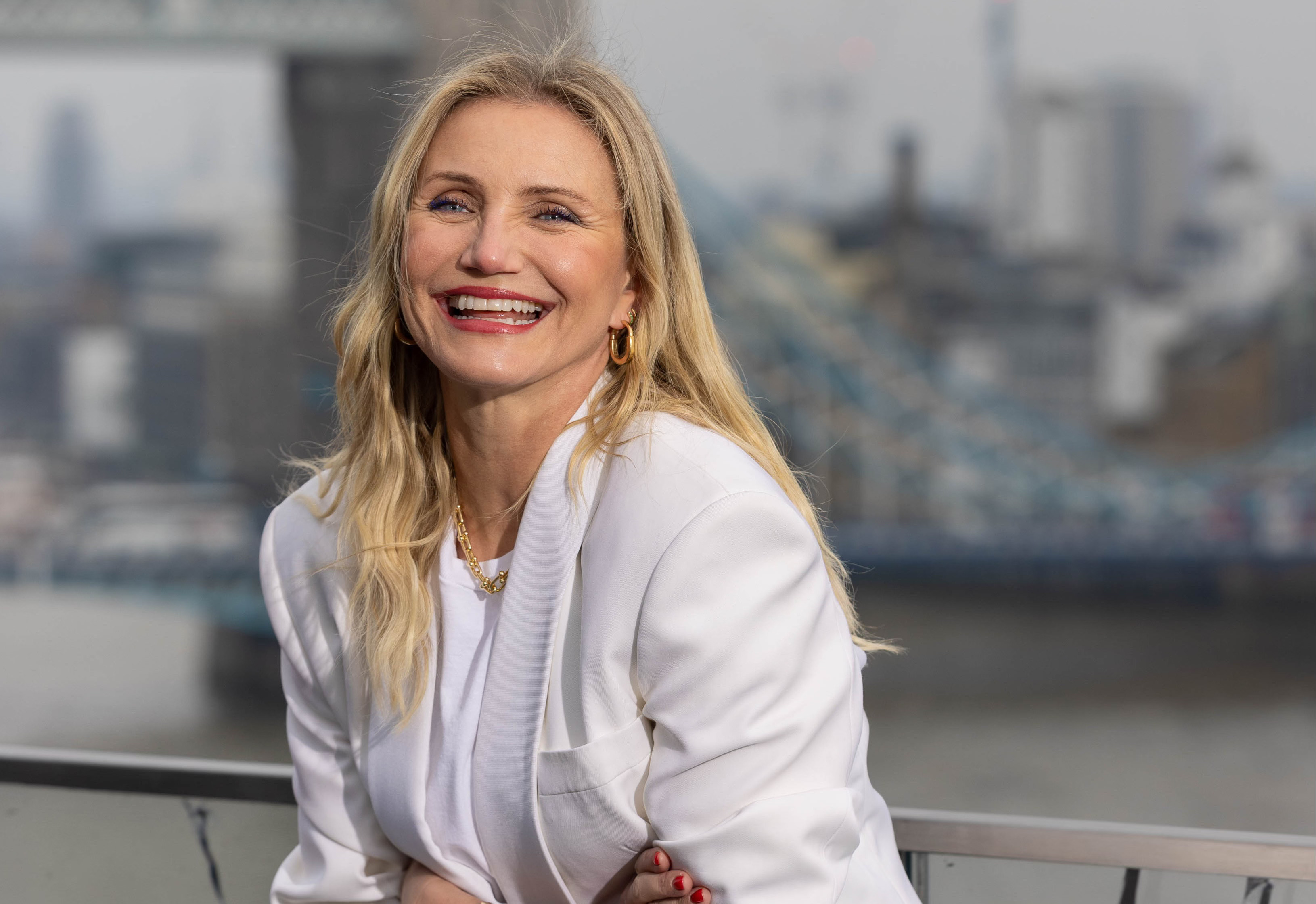 Cameron Diaz attends the Back in Action photocall at Cheval Three Quays, on January 17, 2025 in London, United Kingdom.