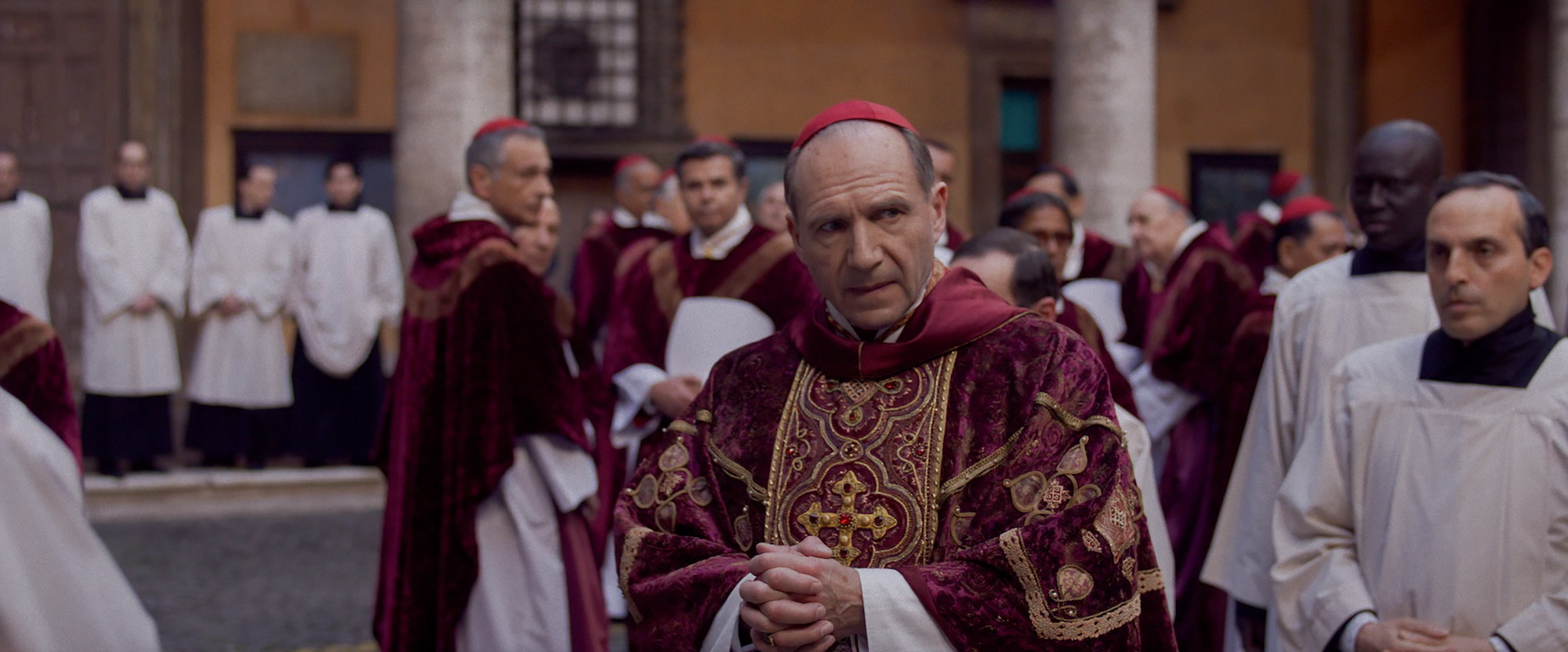 Ralph Fiennes as Cardinal Lawrence in Conclave