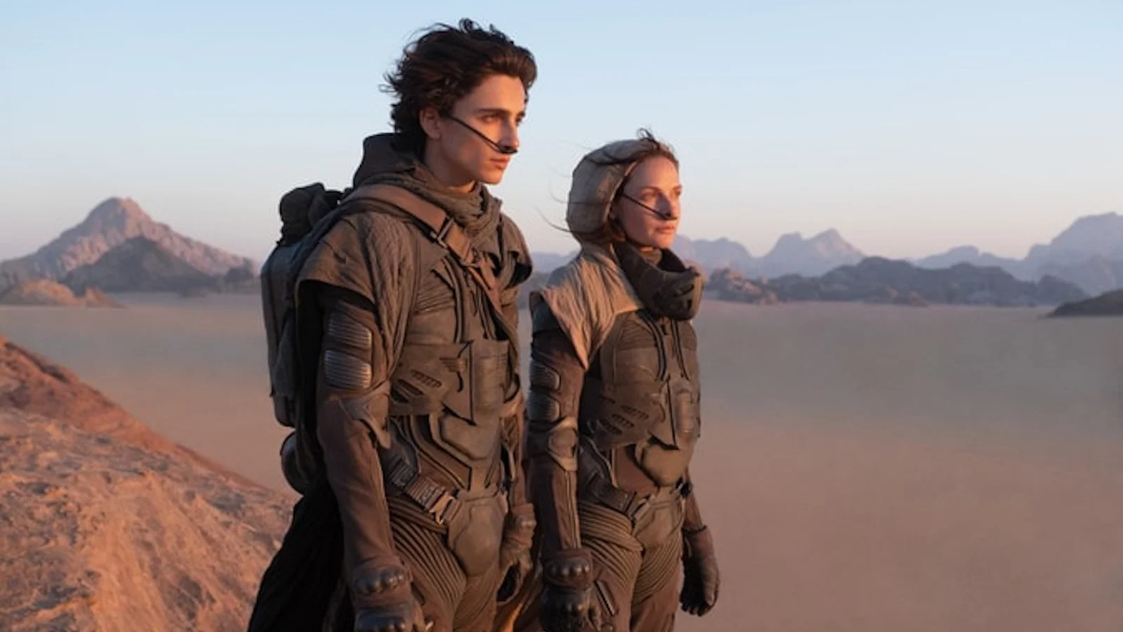 Timothée Chalamet and Rebecca Ferguson in Dune