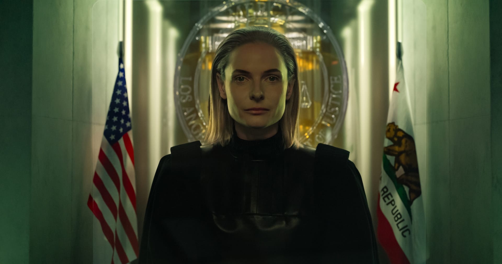 Rebecca Ferguson as Judge Maddox in Mercy